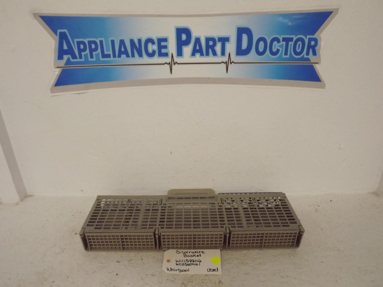 Whirlpool Dishwasher W11158802 W10360461 Silverware Basket Used Whirlpool Dishwasher W11158802 W10360461 Silverware Basket Used
